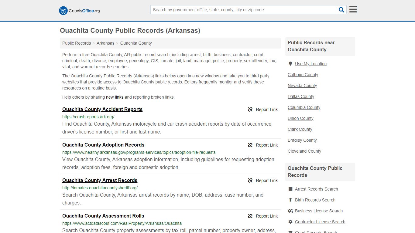 Ouachita County Public Records (Arkansas) - County Office